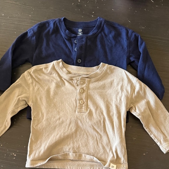 GAP Other - 2 Long Sleeve Henley Shirts - Navy and Tan